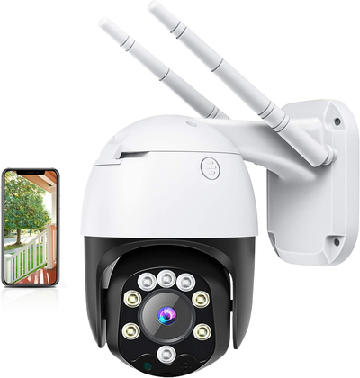Security Cameras Outdoor Wireless with Night Vision and Audio, 2.0 Megapixel HD Support Wifi Cameras for Home Security with Resolution 1920×1080, Wireless Outdoor Security Cameras (White)