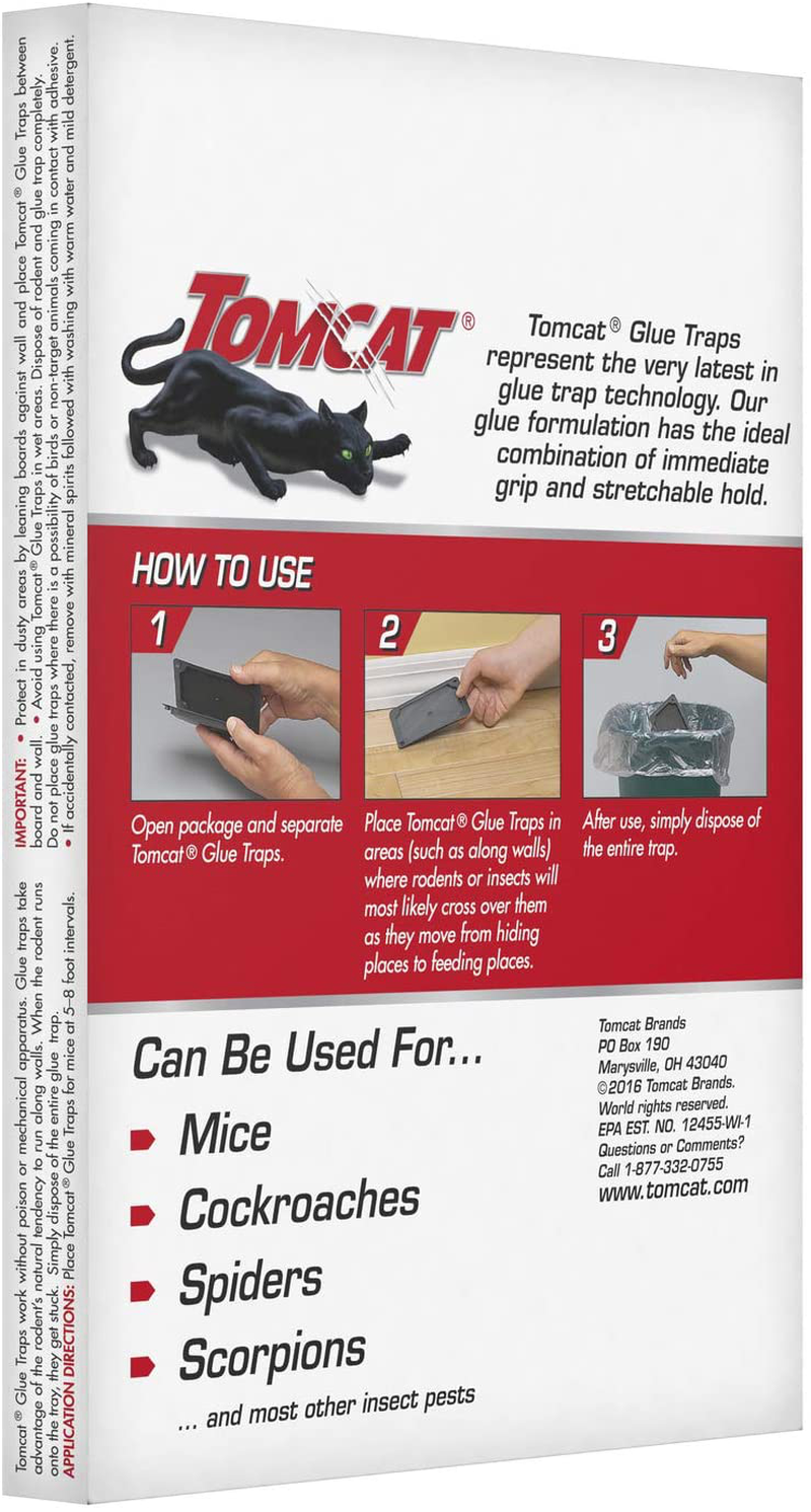 Tomcat 032310 Household Pests, Professional Strength Glue Size with Eugenol for Enhanced Stickiness, Captures Rat An, 4 PK