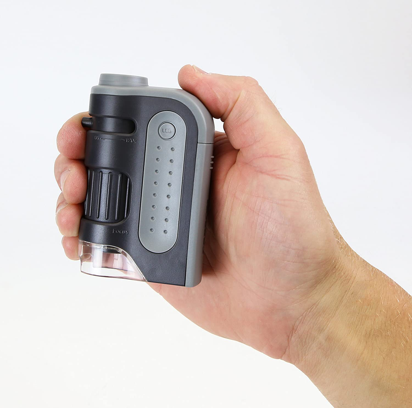 Carson MicroBrite Plus 60x-120x LED Lighted Zoom Pocket Microscope with Aspheric Lens System