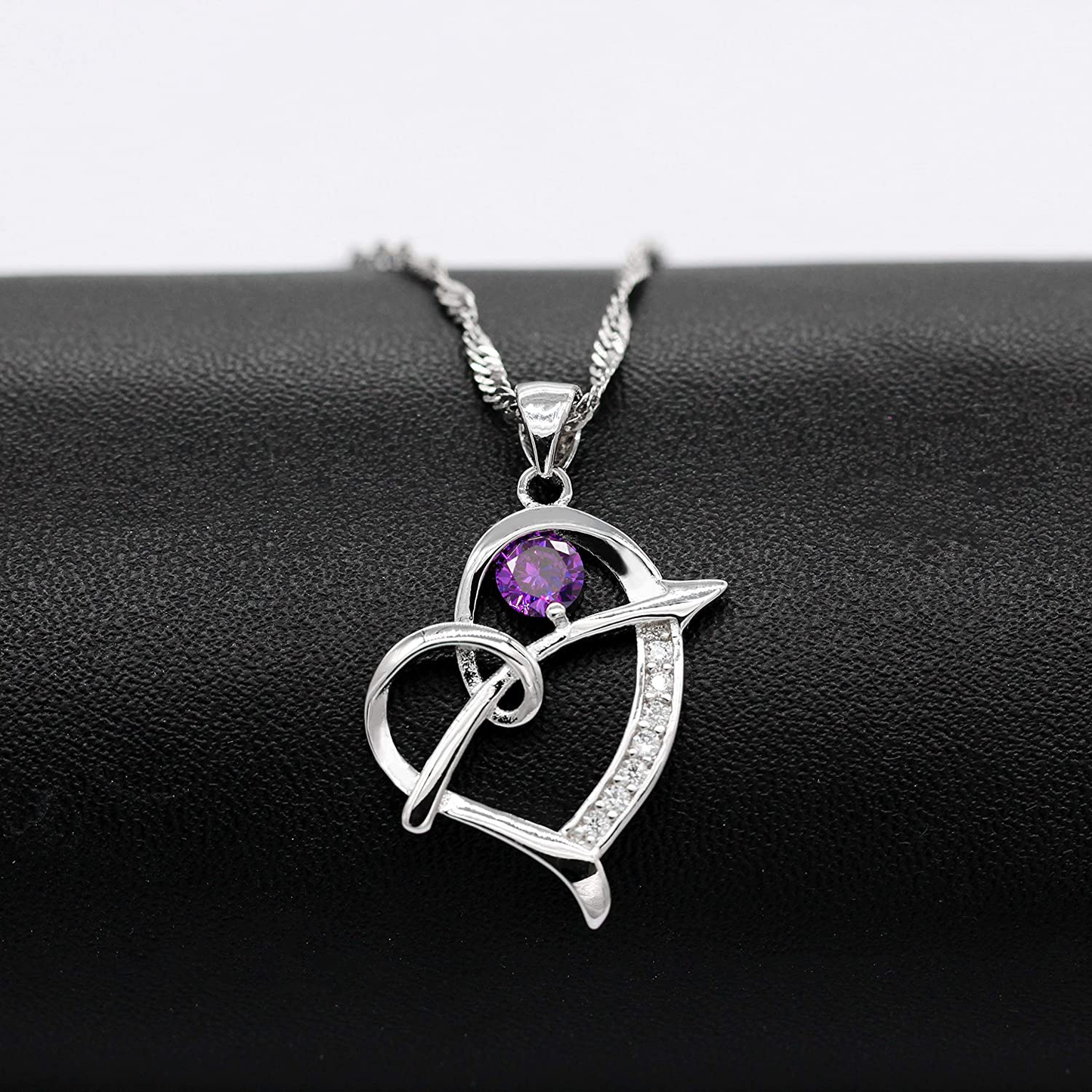 Uloveido Silver Color Arrow Heart Pendant Necklace Valentines Jewelry