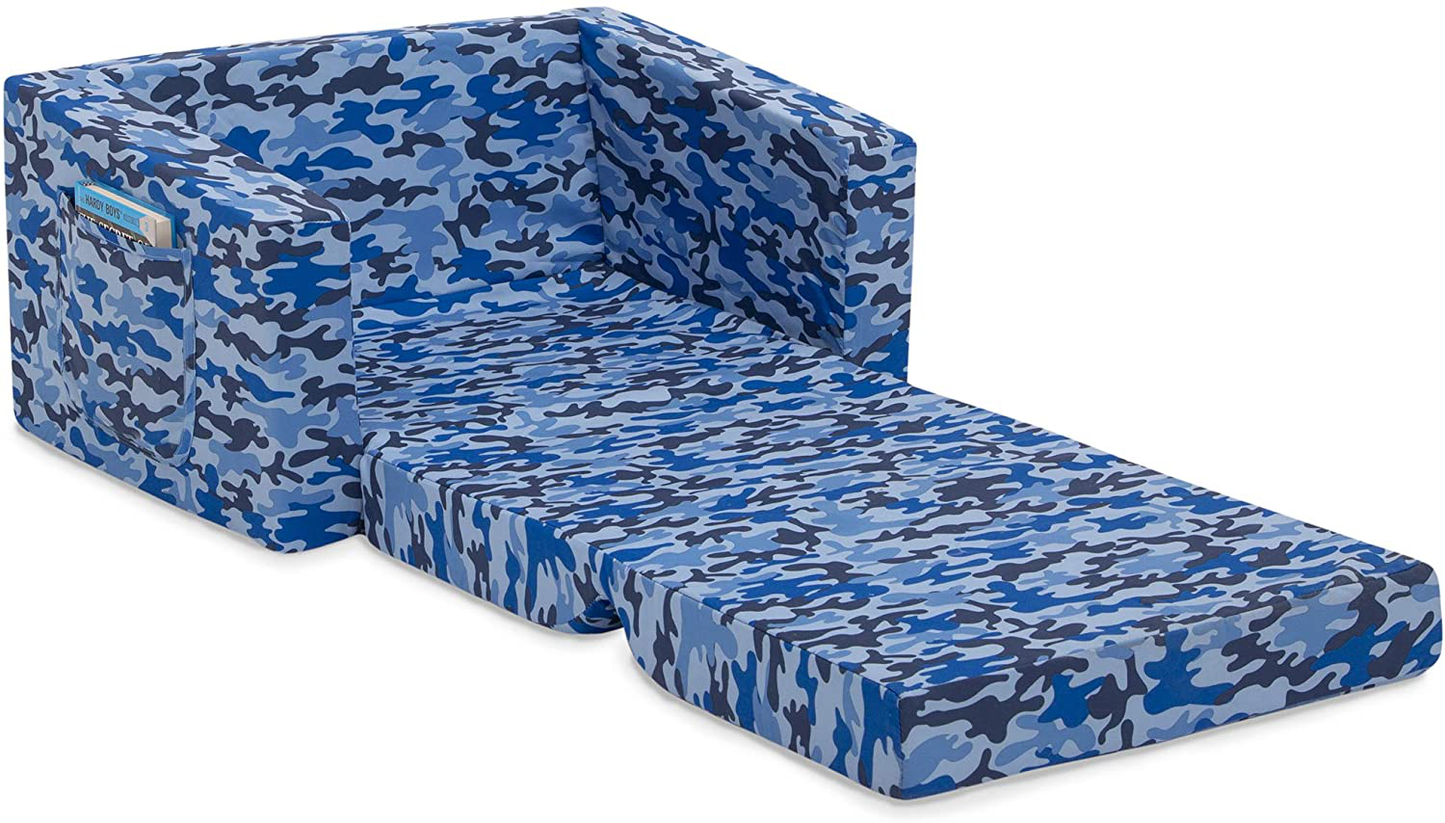 Delta Children Cozee 2-In-1 Convertible Sofa to Lounger - Comfy Flip Open Couch/Sleeper for Kids