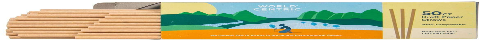 World Centric, Straws Paper Compostable, 50 Count