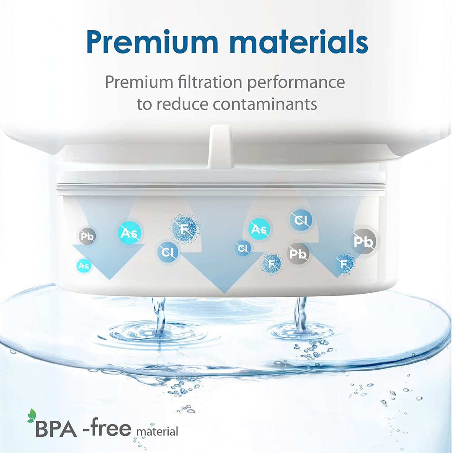 Waterdrop WD-PF-01A Plus Replacement Filters for All Waterdrop Pitcher Filtration System, Last Up to 3 Months or 200 gallons (Pack of 3)
