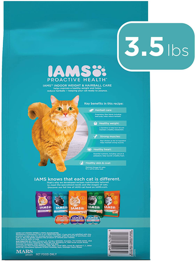 Iams Proactive Health Adult Indoor Weight & Hairball Control Dry Cat Food