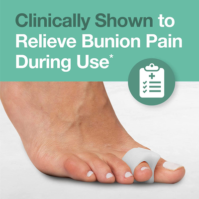 Zentoes Gel Toe Separators for Overlapping Toes, Bunions, Big Toe Alignment, Corrector and Spacer - 4 Pack (White)