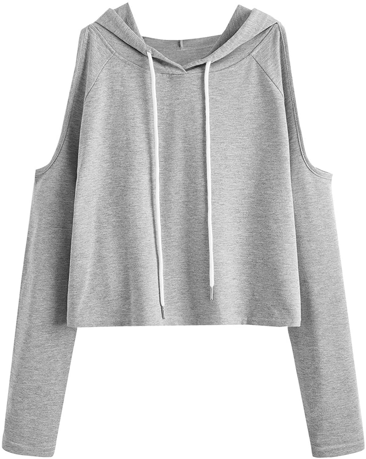 SweatyRocks Women's Cold Shoulder Tie Dye Pullover Hoodie Crop Top Sweatshirt