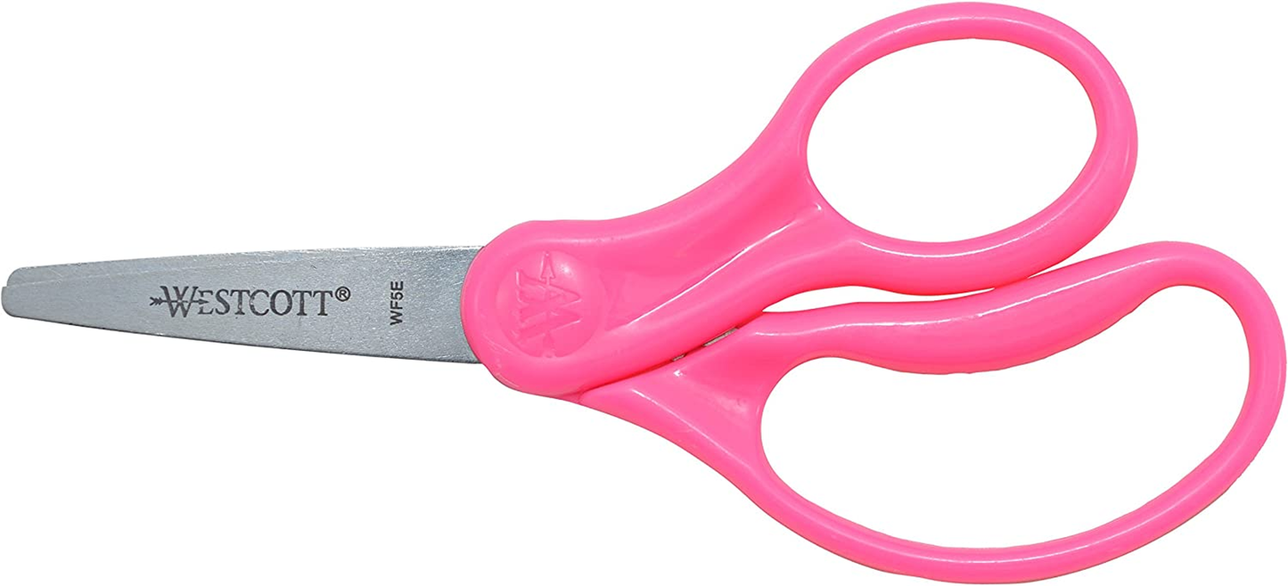 Westcott Right- & Left-Handed Scissors for Kids, 5’’ Pointed Scissors, Assorted, 6 Pack (16455)