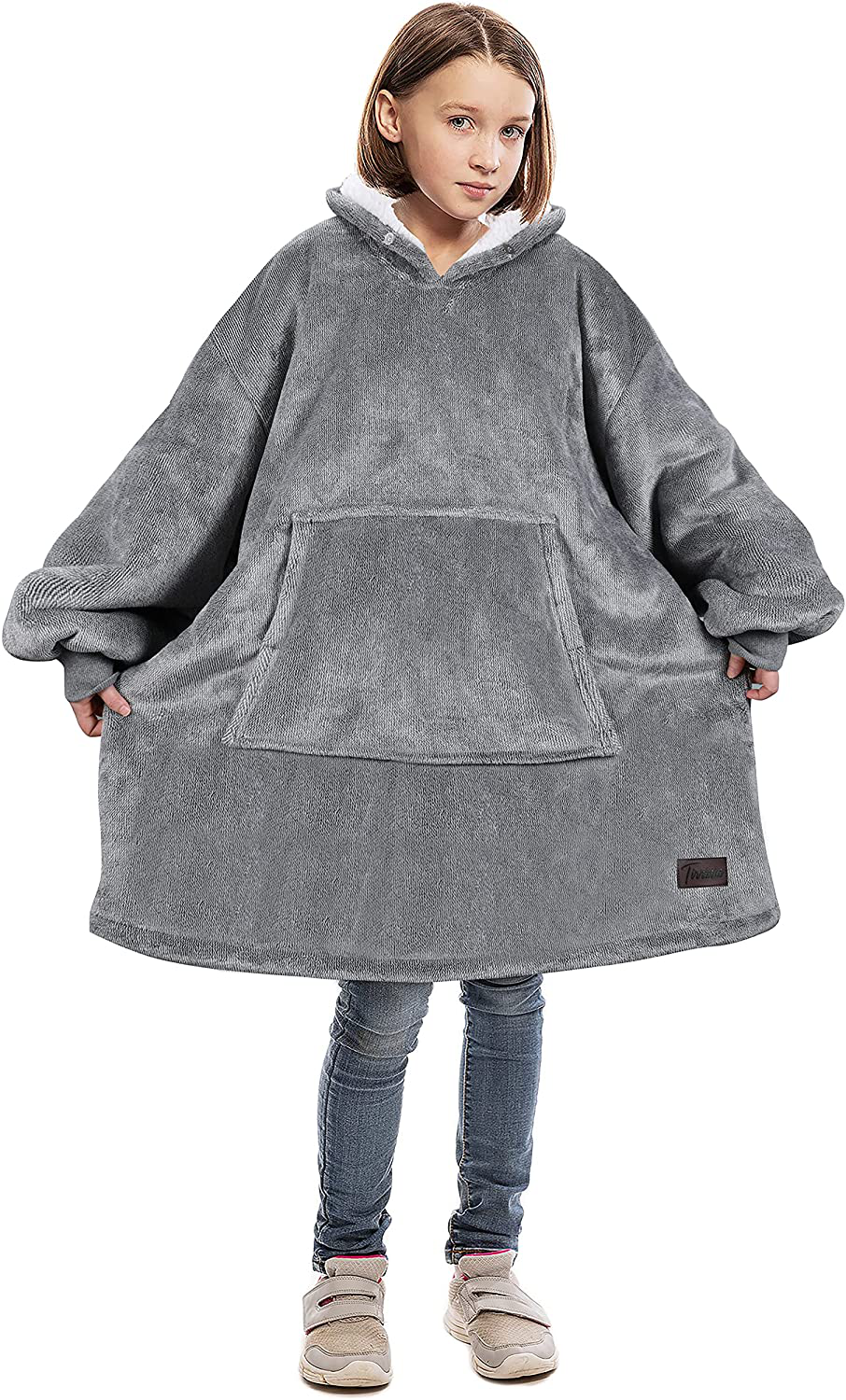 Catalonia Oversized Wearable Blanket Hoodie Sweatshirt, Comfortable Sherpa Lounging Pullover for Adults Men Women Teenagers Wife Girlfriend
