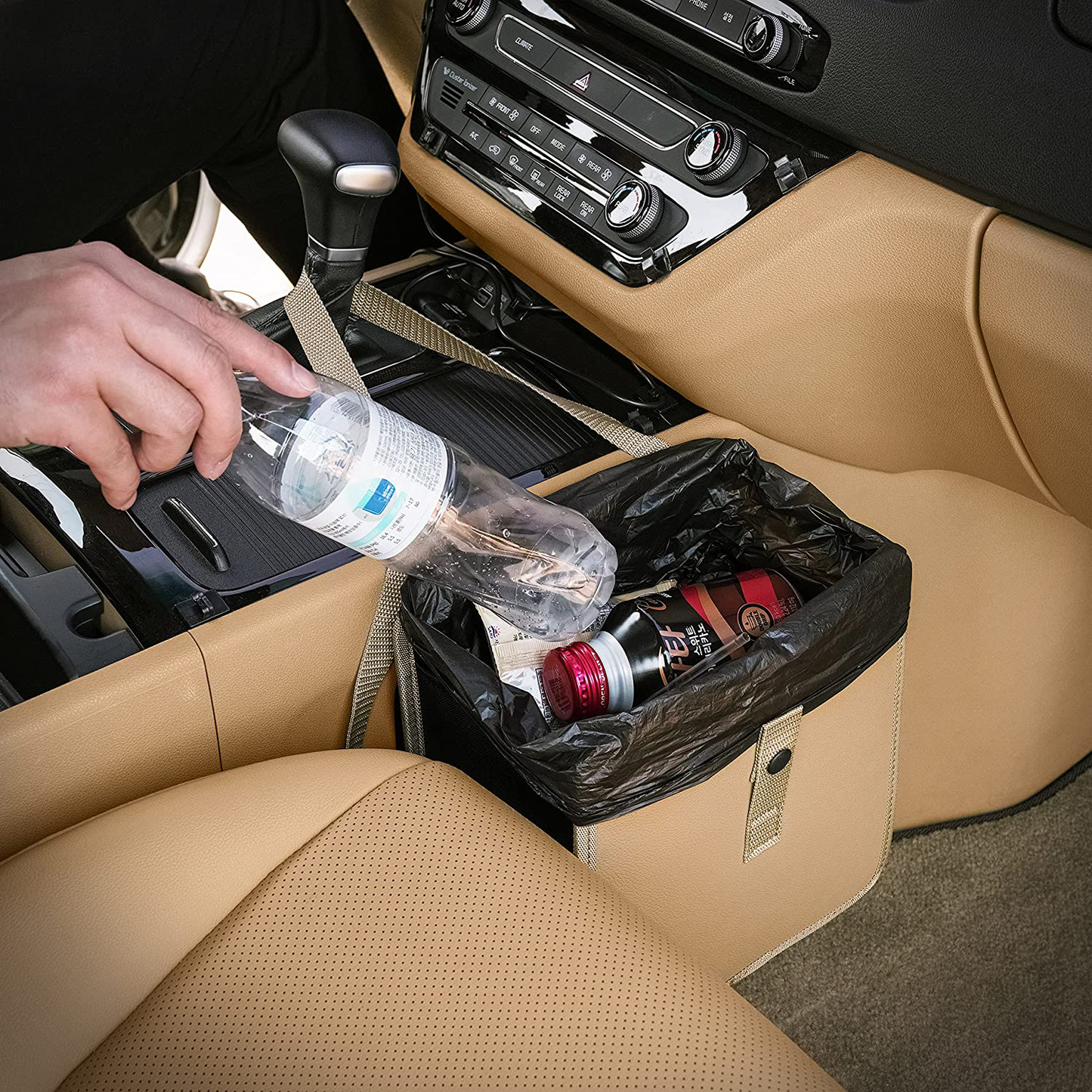 KMMOTORS Foldable Car Garbage Can Patented Car Waste Basket Comfortable Multifuntional