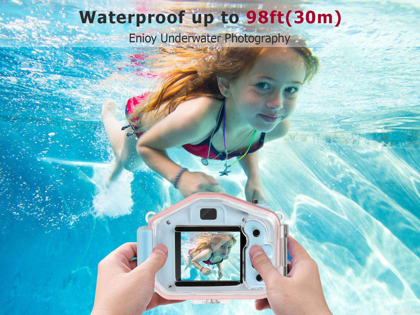 Agoigo Kids Waterproof Camera Toys for 3-12 Year Old Underwater Sports Camera HD Children Digital Action Camera 2 Inch Screen with 32GB Card