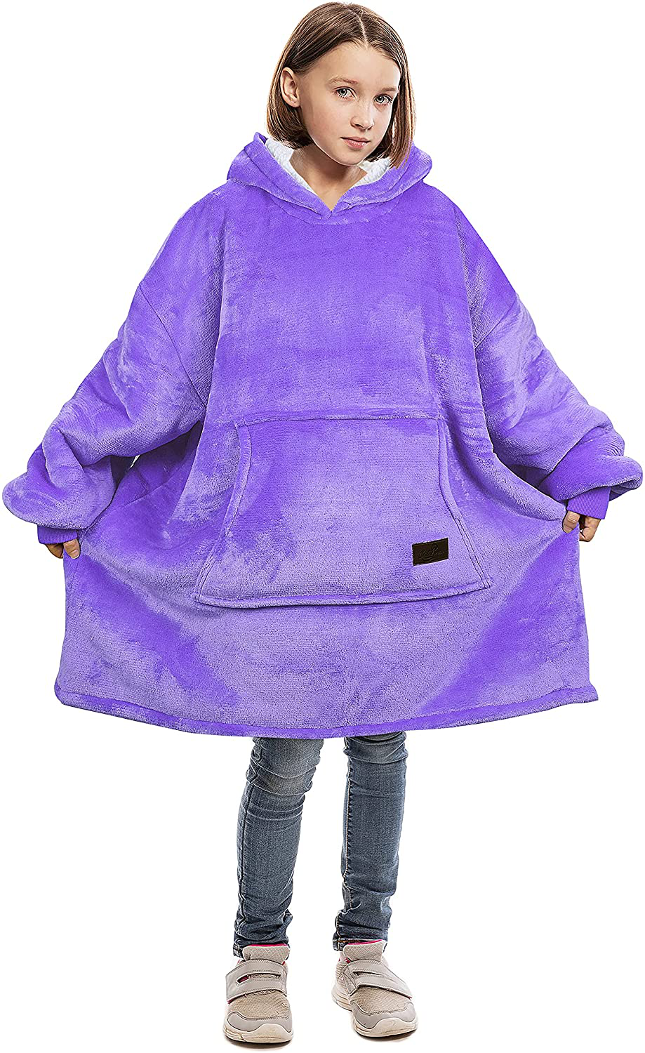 Catalonia Oversized Wearable Blanket Hoodie Sweatshirt, Comfortable Sherpa Lounging Pullover for Adults Men Women Teenagers Wife Girlfriend