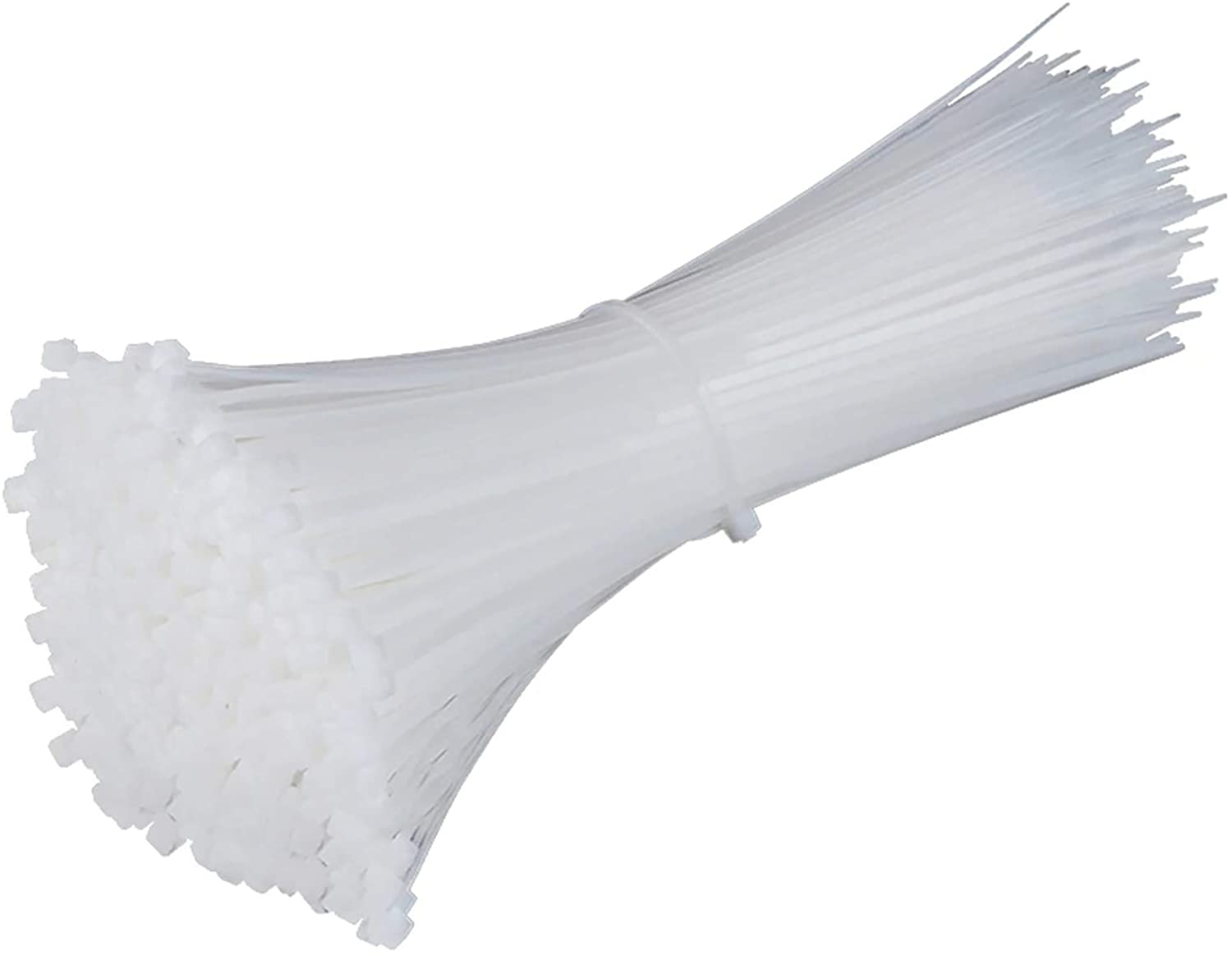 1000 Pcs Nylon Cable Zip Ties Self-Locking 6 Inch, 0.12" X 6" Standard Medium Length Industrial Grade Cable Ties (White)