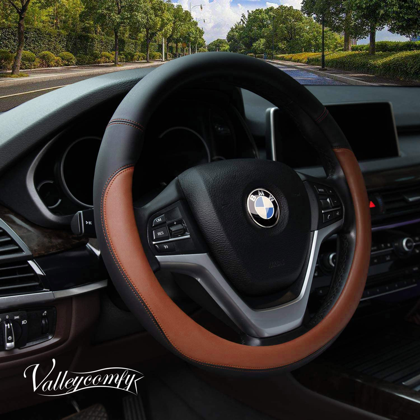 Valleycomfy Microfiber Leather Steering Wheel Covers