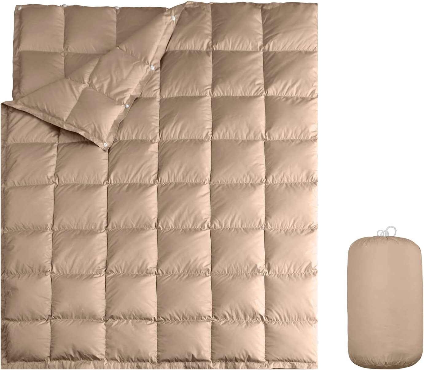 Packable & Lightweight Camping Blanket for Indoor & Outdoor Use, down Throw Blannket Reversible Wearable Soft, Couch Airplane Car Camp Hiking Stadium Concert