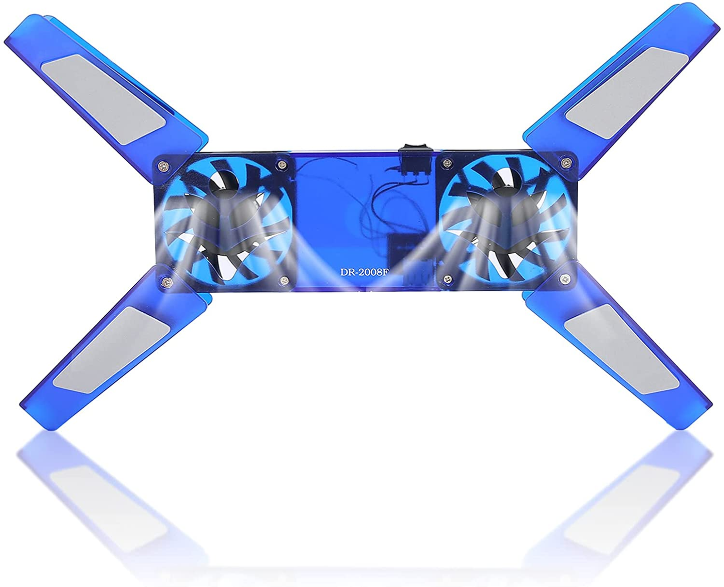 Laptop Cooling Stand, Laptop Cooler with 2 Fans, Foldable Laptop Cooling Fan Pad USB Cable Computer Supplies(Blue)