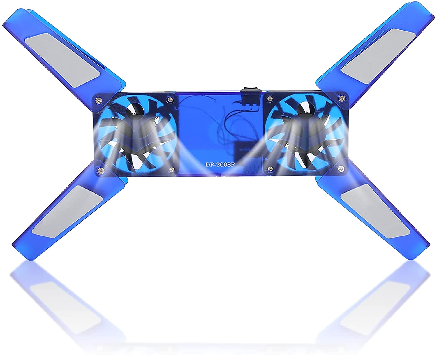 Laptop Cooling Stand, Laptop Cooler with 2 Fans, Foldable Laptop Cooling Fan Pad USB Cable Computer Supplies(Blue)