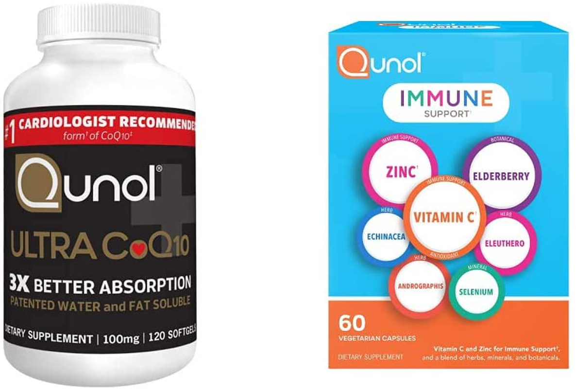 Qunol Ultra CoQ10 100mg 3X Better Absorption Patented Water and Fat Soluble Natural Supplement Form Coenzyme Q10 Antioxidant for Heart Health Packs Softgels