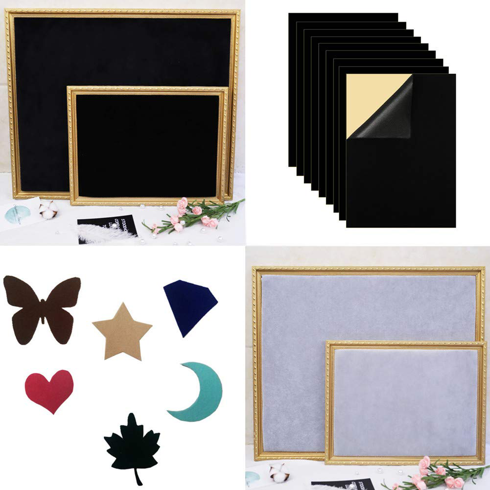 Self Adhesive Velvet Fabric Flocking Liner, Felt Fabric Adhesive Sheets for Art & Crafts, Jewelry Box Liner, Soft Velvet Liner for Drawer