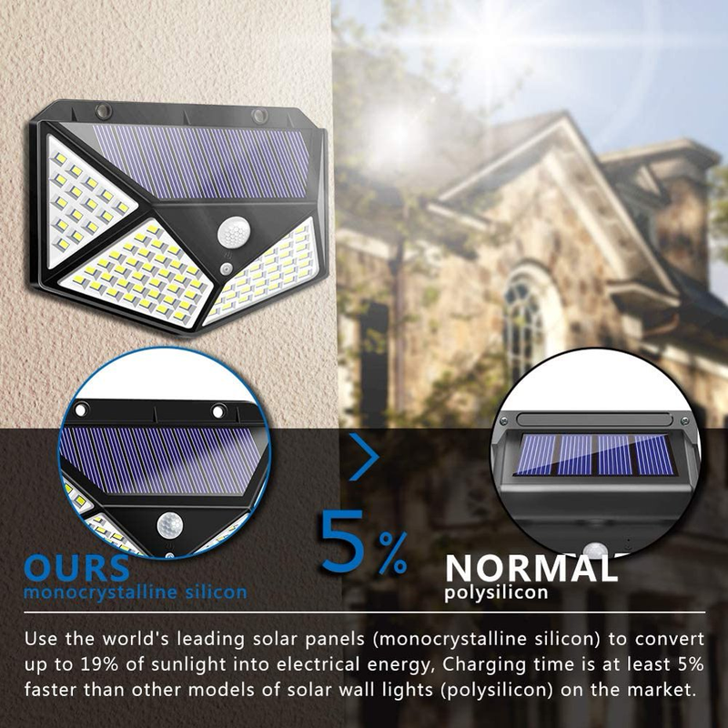 2 Pack Outdoor Solar Lights with 3 Modes Wireless IP65 Waterproof