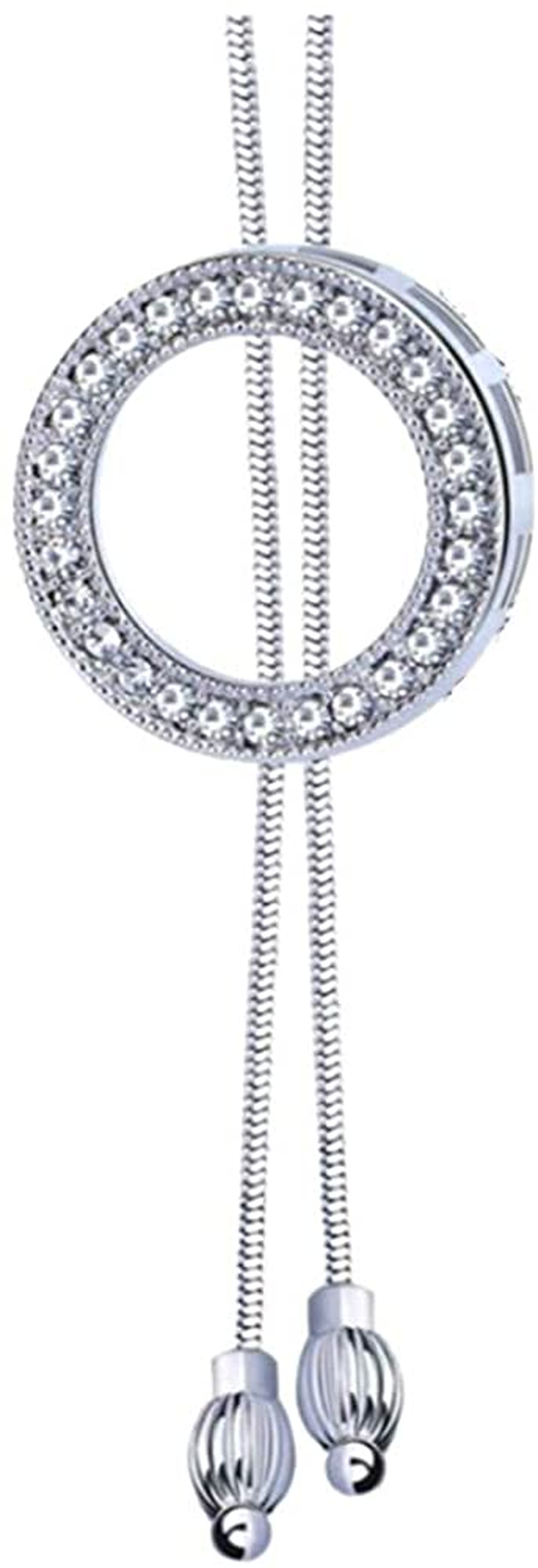 Long Hoop Necklace for Women Crystal Pendant Necklace Sweater Chain Statement Necklace Choker Adjustable Charm Jewelry Crystal Accessories Wedding Party Evening Dressy