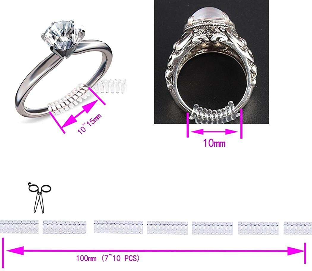 2 Styles Invisible Ring Size Adjuster for Loose Rings – Ring Guard, Ring Sizer, 11 Sizes Fit for Man and Woman Ring