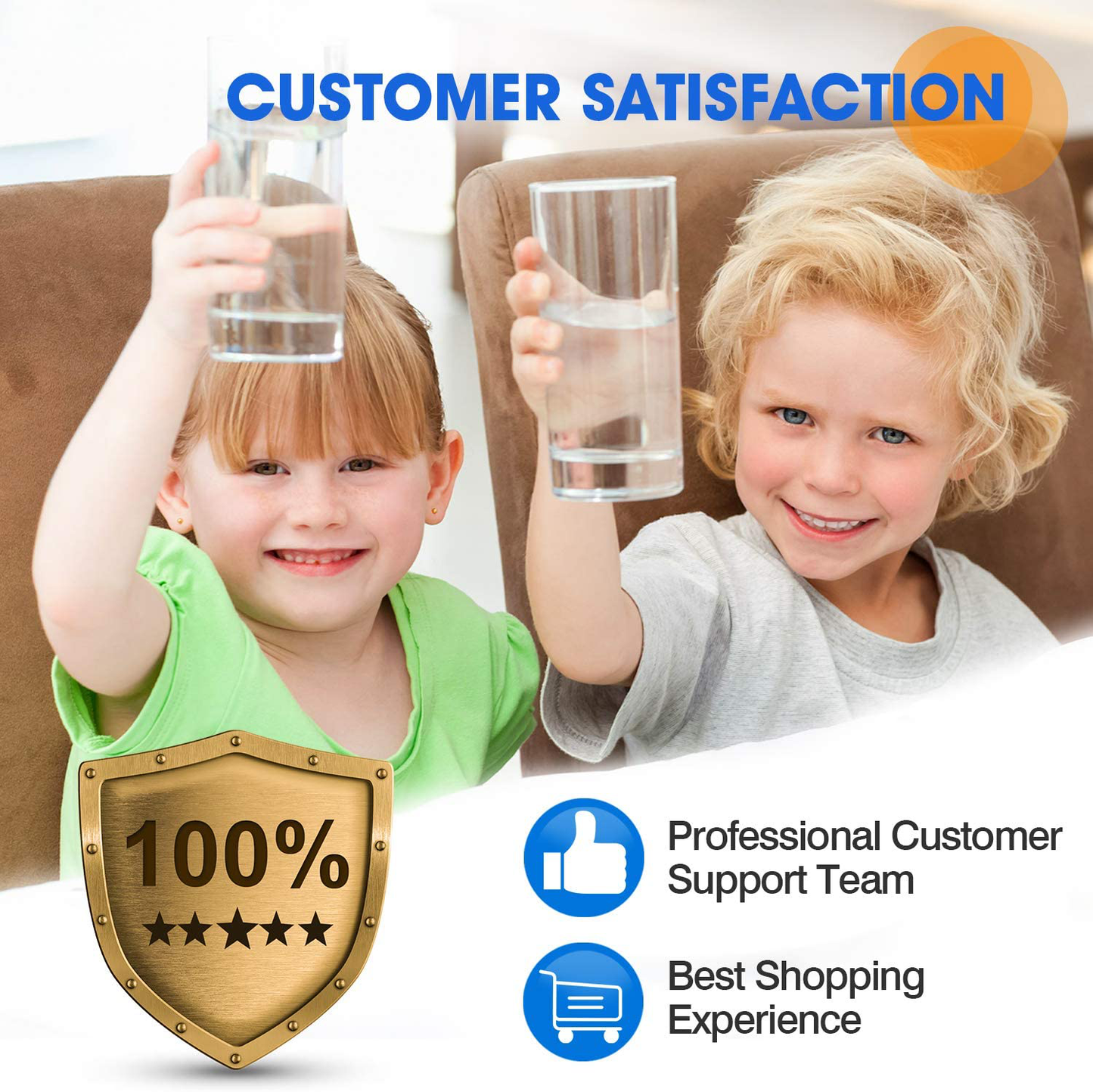 1 Micron 2.5" x 10" Whole House CTO Carbon Water Filter Cartridge Replacement for Countertop Water Filter System, Dupont WFPFC8002, WFPFC9001, FXWTC, SCWH-5, WHEF-WHWC, WHCF-WHWC, AMZN-SCWH-5, 4Pack