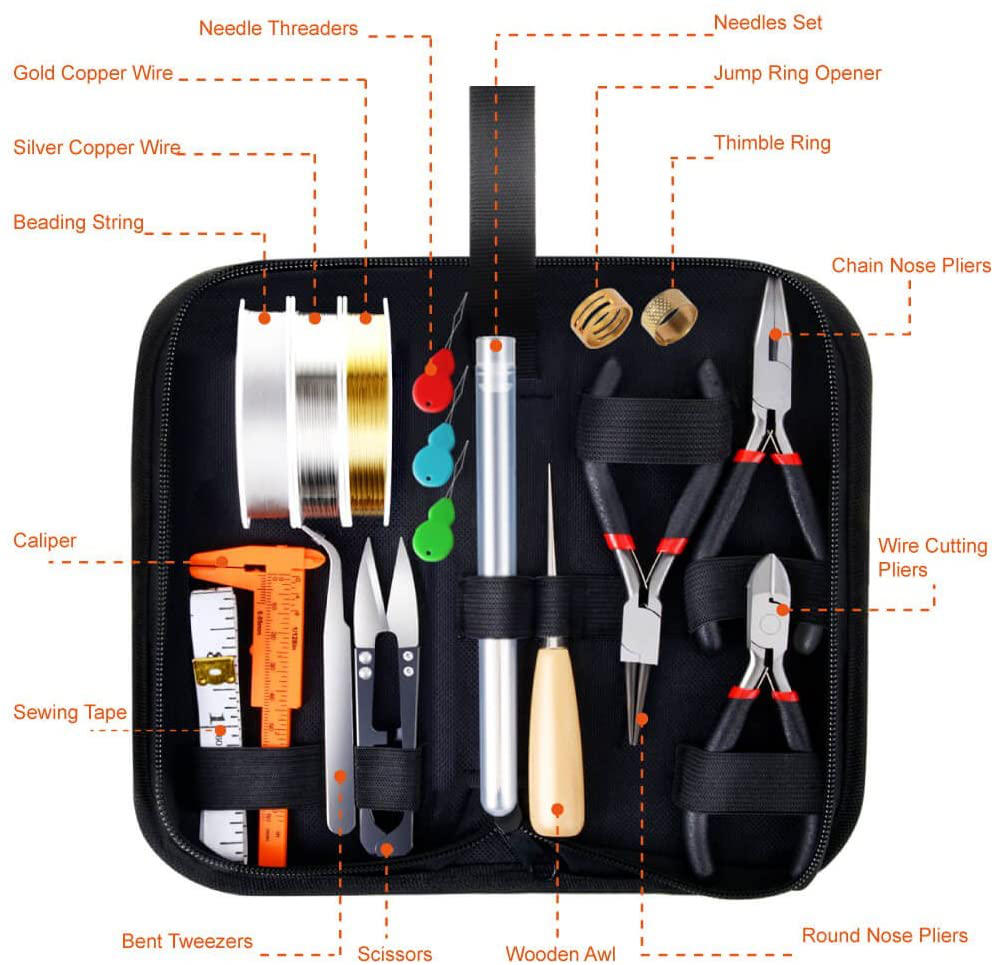 Paxcoo Jewelry Making Supplies Kit with Jewelry Tools, Jewelry Wires and Jewelry Findings for Jewelry Repair and Beading