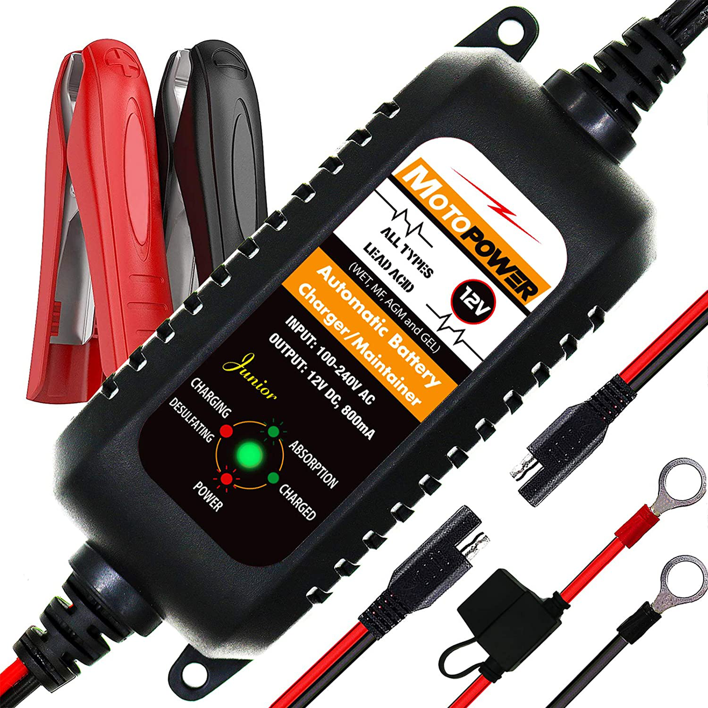 12V 800Ma Automatic Battery Charger, Battery Maintainer, Trickle Charger, and Battery Desulfator