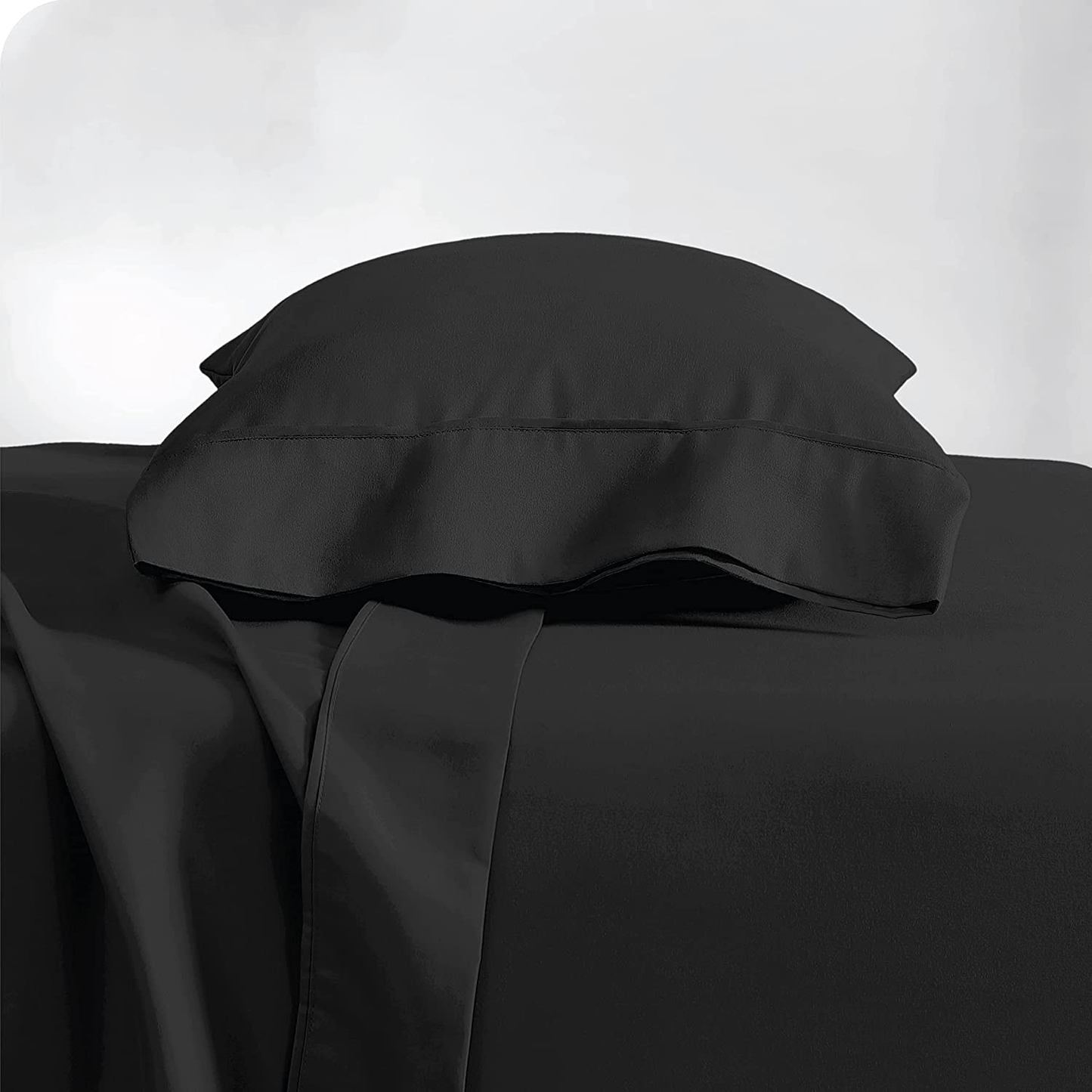 Bare Home Twin Sheet Set - 1800 Ultra-Soft Microfiber Twin Bed Sheets - Double Brushed - Twin Sheets Set - Deep Pocket - Bedding Sheets & Pillowcases (Twin, Black)