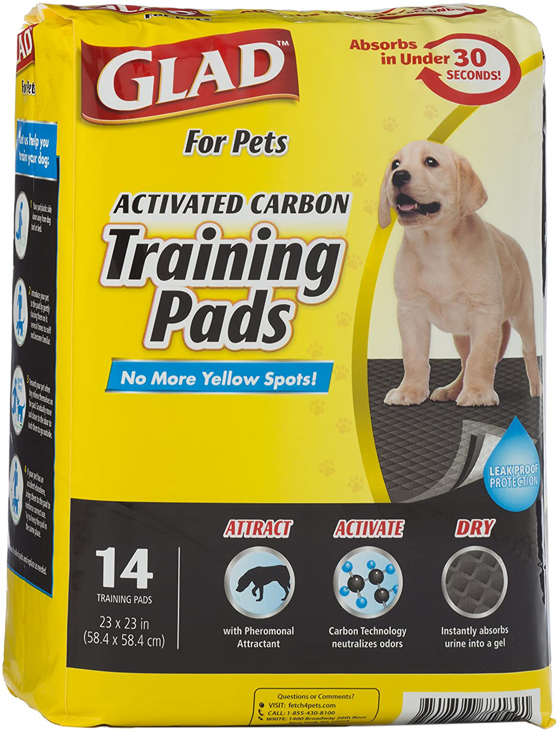 Glad for Pets Black Charcoal Puppy Pads-New & Improved Puppy Potty Training Pads That ABSORB & NEUTRALIZE Urine Instantly