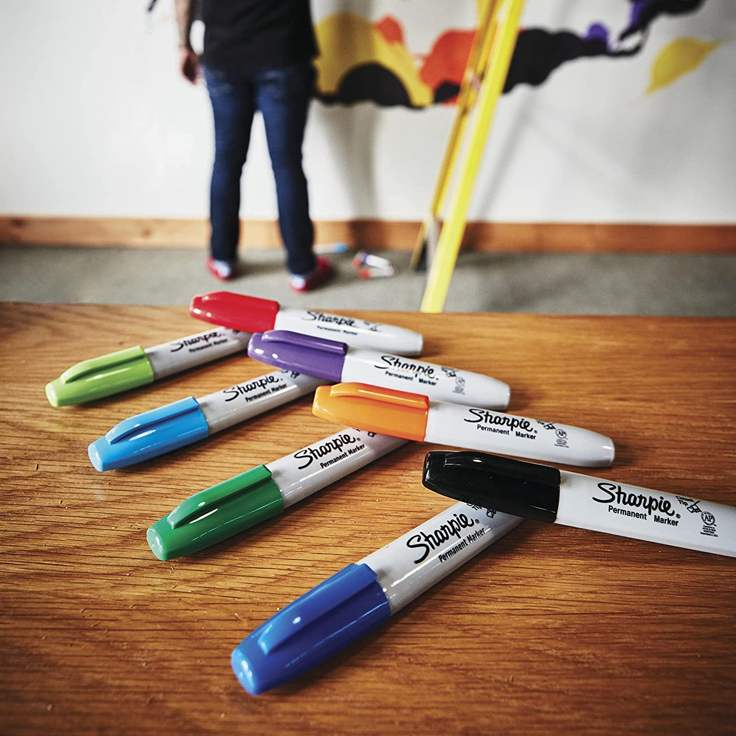 Sharpie 38264PP Permanent Markers, Chisel Tip, Black, 4 Count