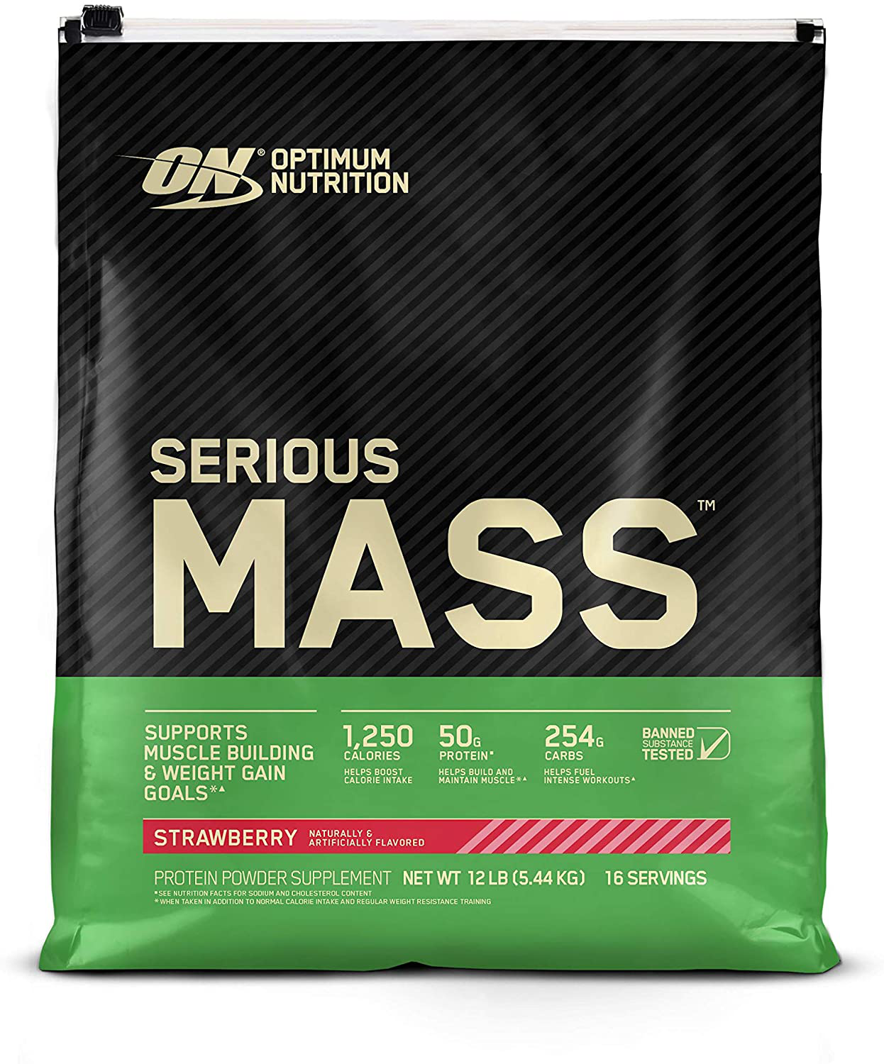 Optimum Nutrition Serious Mass Weight Gainer Protein Powder, Vitamin C, Zinc and Vitamin D for Immune Support (Packaging May Vary)