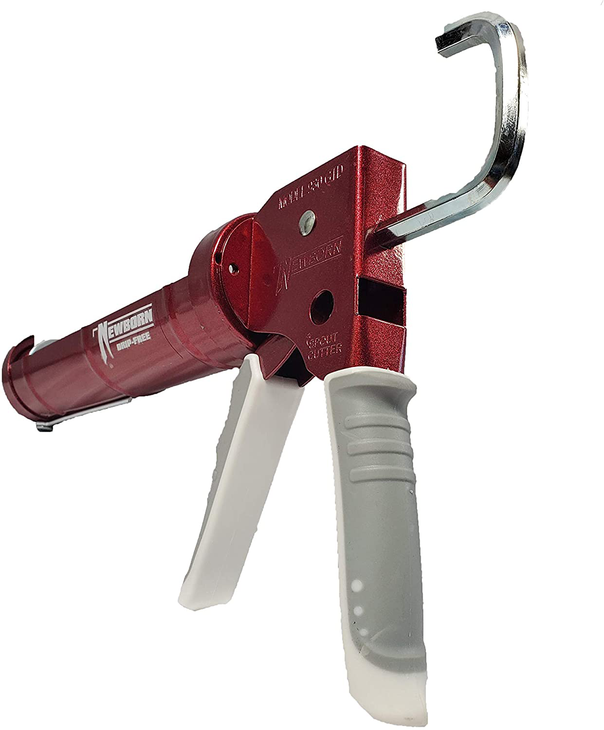 Newborn 930-GTD Drip-Free Smooth Hex Rod Cradle Caulking Gun with Gator Trigger Comfort Grip, 1/10 Gallon Cartridge, 10:1 Thrust Ratio