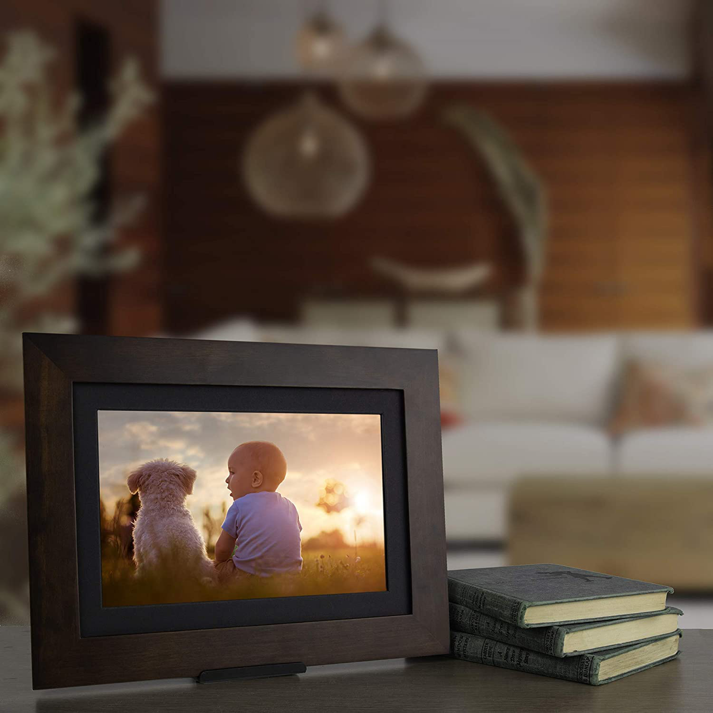 PhotoShare Friends and Family Smart Frame Digital Photo Frame, 1-5 Day Shipping, Send Pics from Phone to Frame, WiFi, 8 GB, Holds Over 5,000 Photos, HD, 1080P, iOS, Android