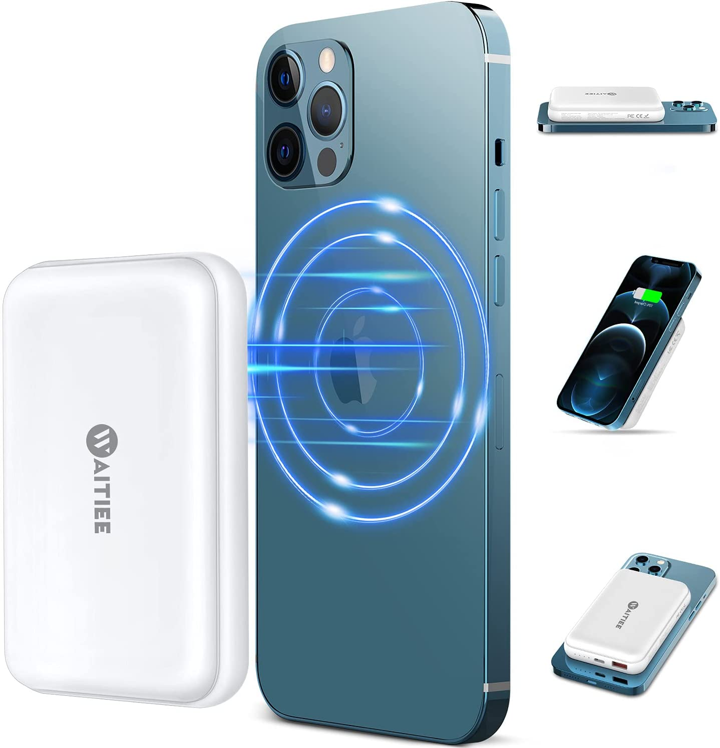 10,000 MPH Portable Charger, Magnetic Power Bank with USB-C Cable, Battery Pack, Fast Magnetic Wireless Portable Charger