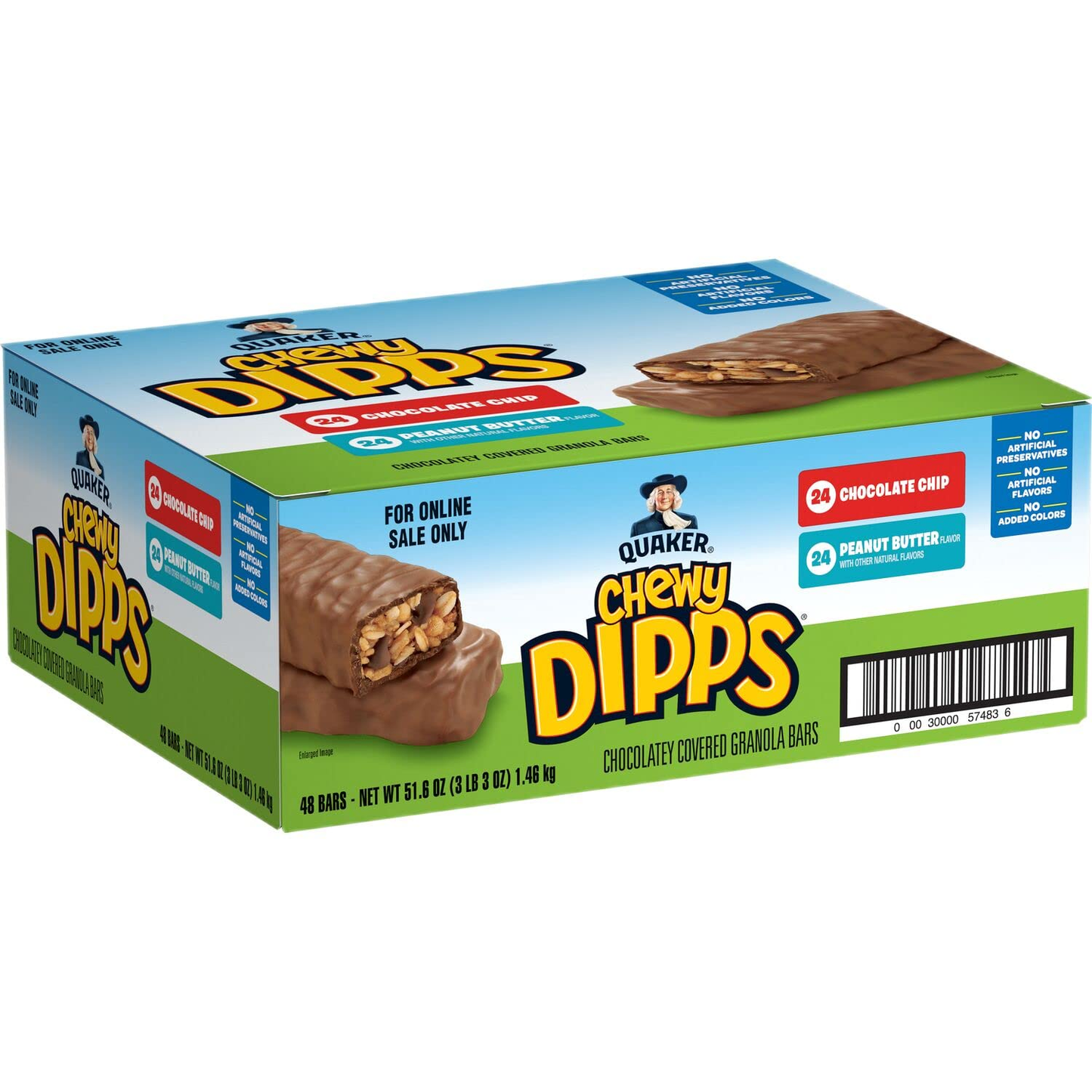 Quaker Chewy Granola Bars, Chewy & Dipps Variety Pack, (58 Bars)
