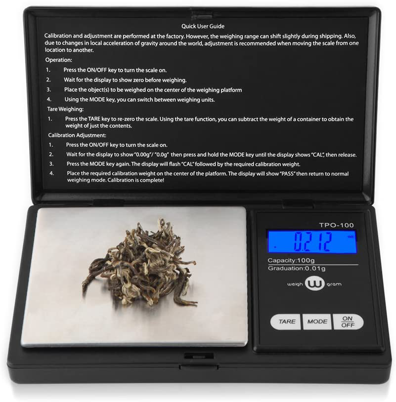 Weigh Gram Scale Digital Pocket Scale,100g by 0.01g,Digital Grams Scale, Food Scale, Jewelry Scale Black, Kitchen Scale 100g(TOP-100)