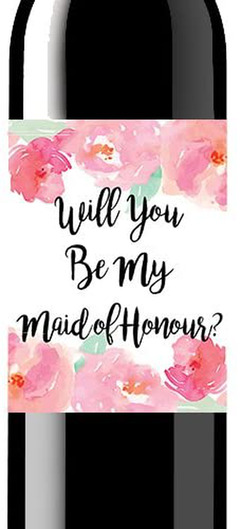 Swag Lab Set of 4 Wine Bottle Labels - Will You Be My Bridesmaid - Will You Be My Maid of Honor - Wine Labels Bridesmaid Gifts - Maid of Honor Gift