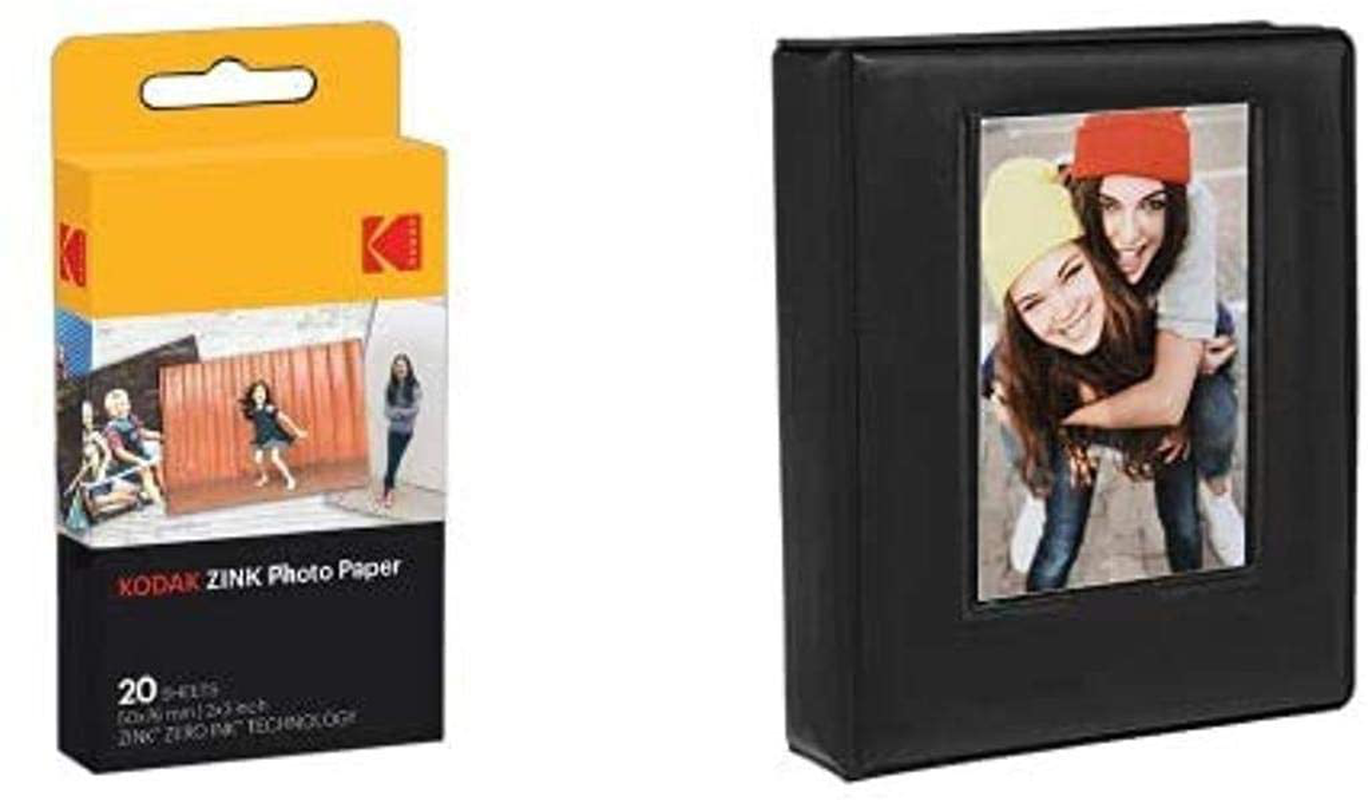 Kodak 2"x3" Premium Zink Photo Paper (20 Sheets) Compatible with Kodak Smile, Kodak Step, PRINTOMATIC
