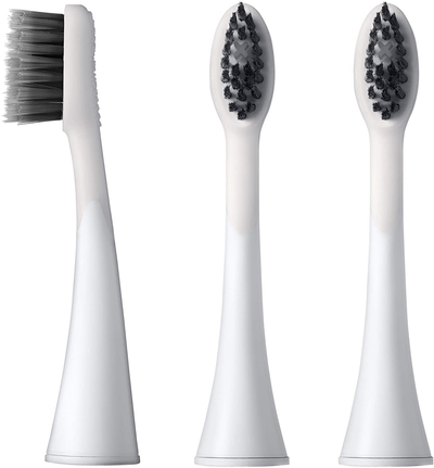 BURST Replacement Electric Toothbrush Heads, Charcoal Bristles, BURST Sonic Toothbrush Compatible, Deep Clean, Healthier Smile, 3pk
