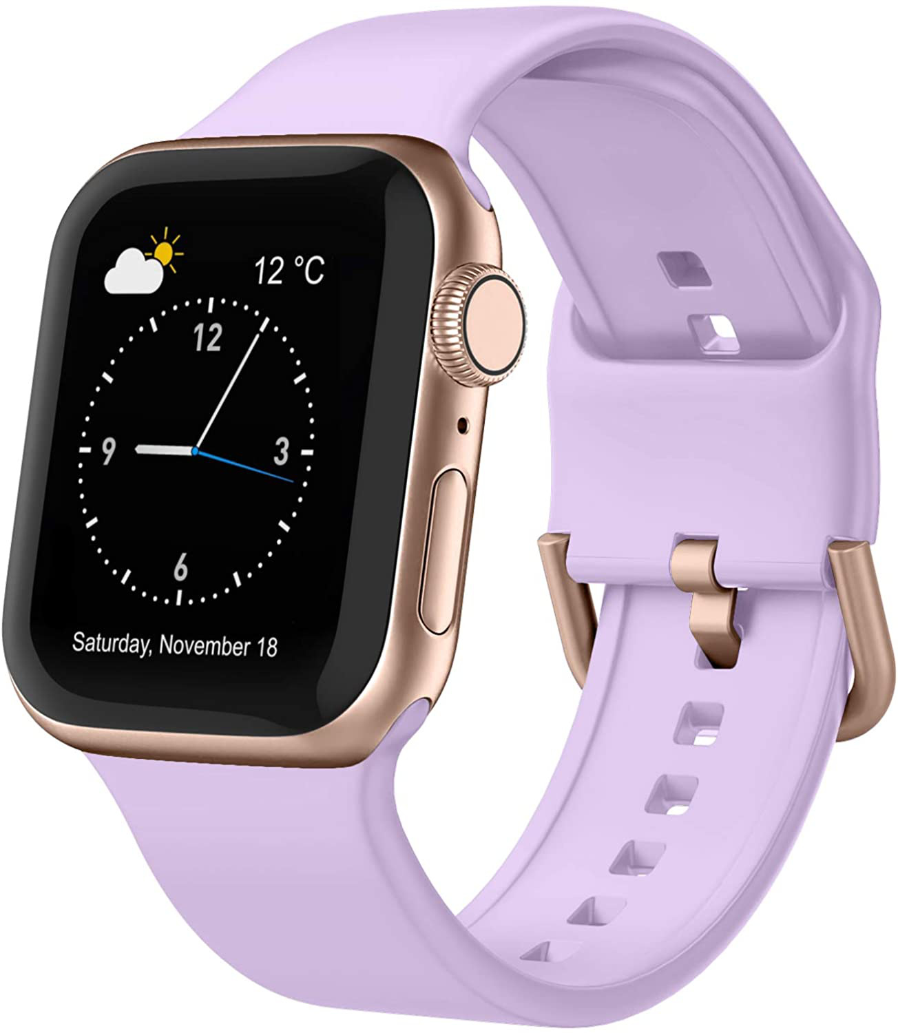 Adepoy Compatible with Apple Watch Bands Soft Silicone Sport Wristbands Replacement Strap with Classic Clasp for iWatch