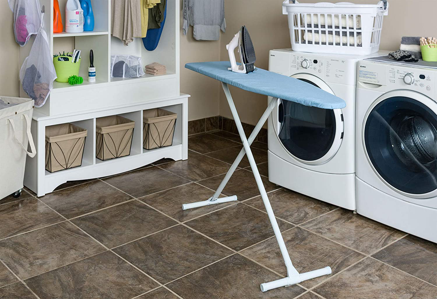 Homz T-Leg Ironing Board, Made in the USA, Blue