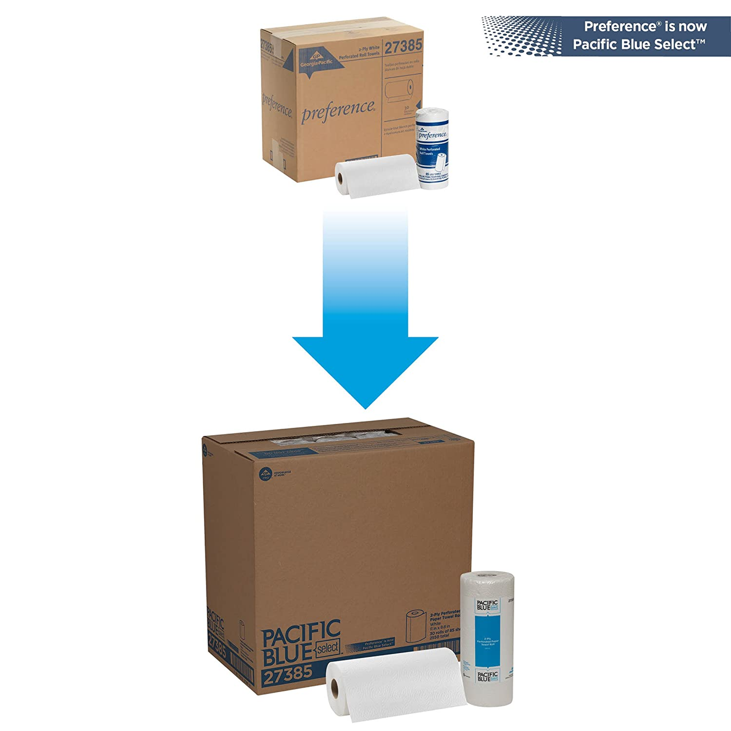 30 Paper Towel Rolls - Pacific Blue Select 2-Ply Perforated Paper Towel Rolls