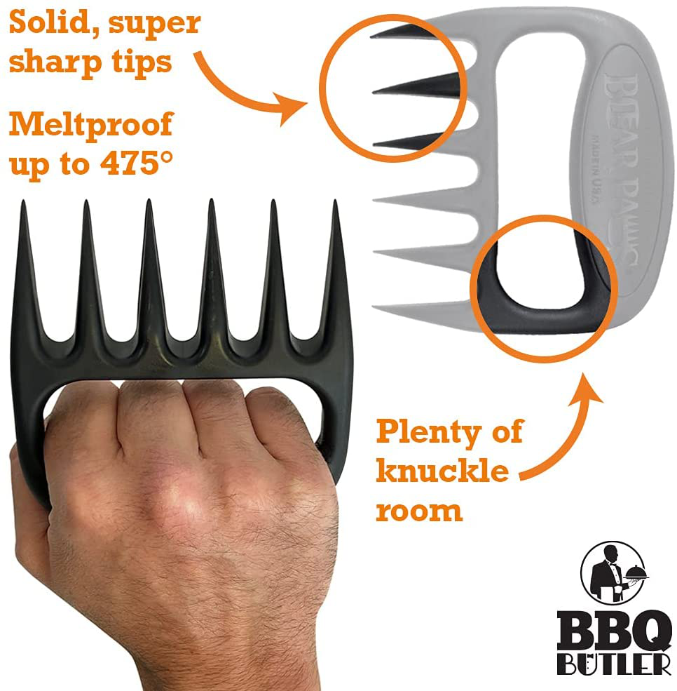 The Original Bear Paws Shredder Claws - Easily Lift, Handle, Shred, and Cut Meats - Essential for BBQ Pros - Ultra-Sharp Blades and Heat Resistant Nylon