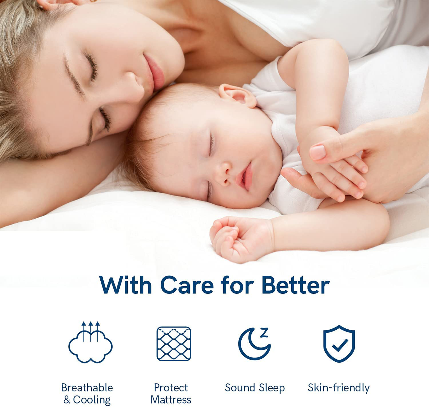 ELEMUSE Full White Cooling Mattress Topper for Back Pain, Extra Thick Mattress pad Cover, Plush Soft Pillowtop with Elastic Deep Pocket, Overfilled Down Alternative Filling