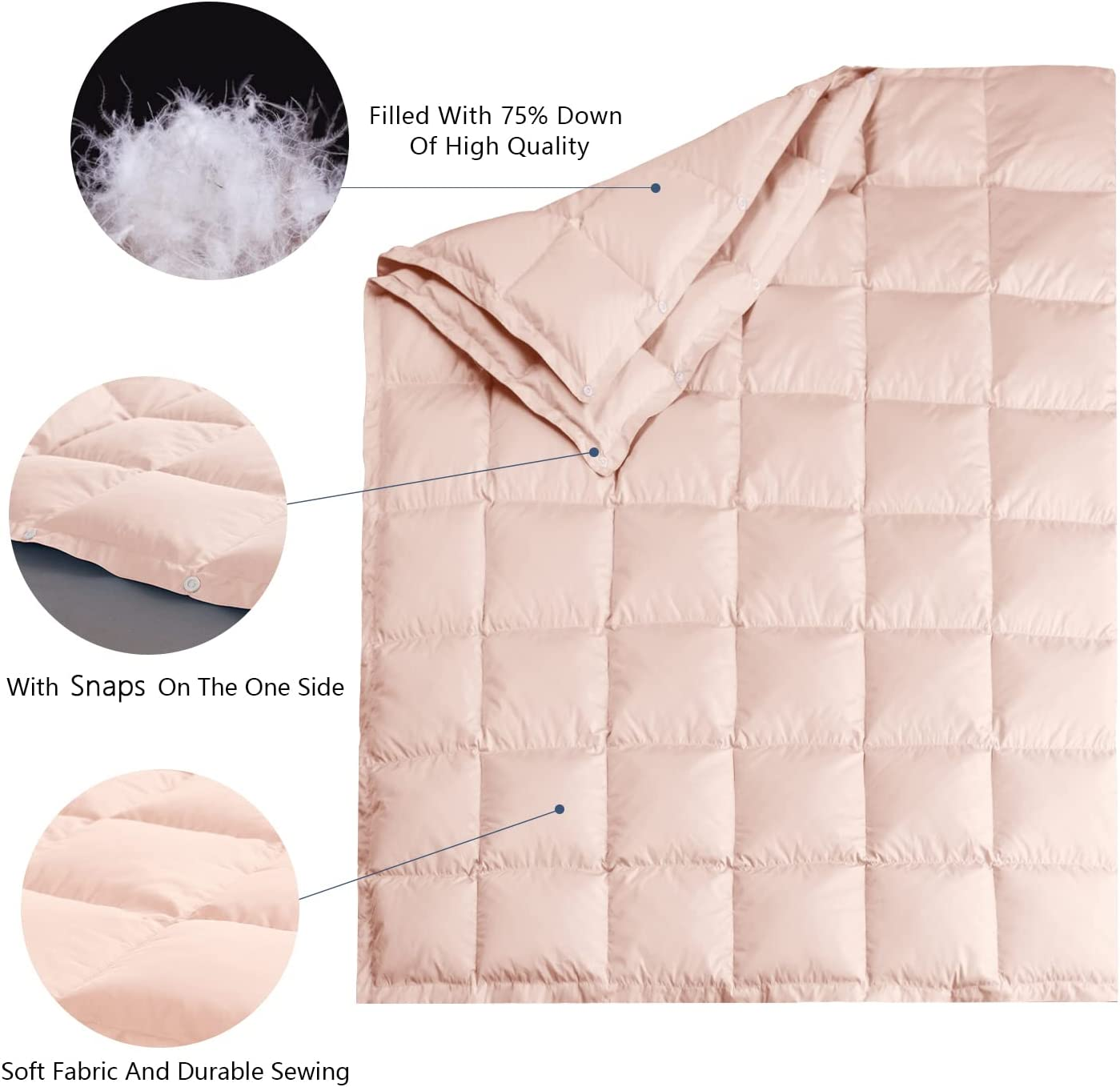 Packable & Lightweight Camping Blanket for Indoor & Outdoor Use, down Throw Blannket Reversible Wearable Soft, Couch Airplane Car Camp Hiking Stadium Concert