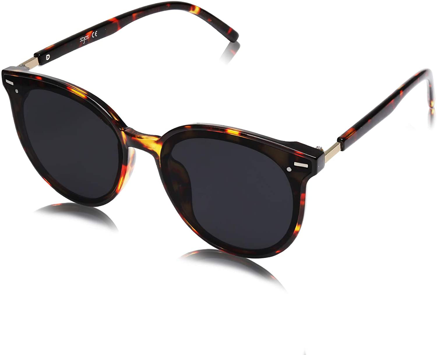 SOJOS Classic round Sunglasses for Women Men Retro Vintage Large Plastic Frame BLOSSOM SJ2067
