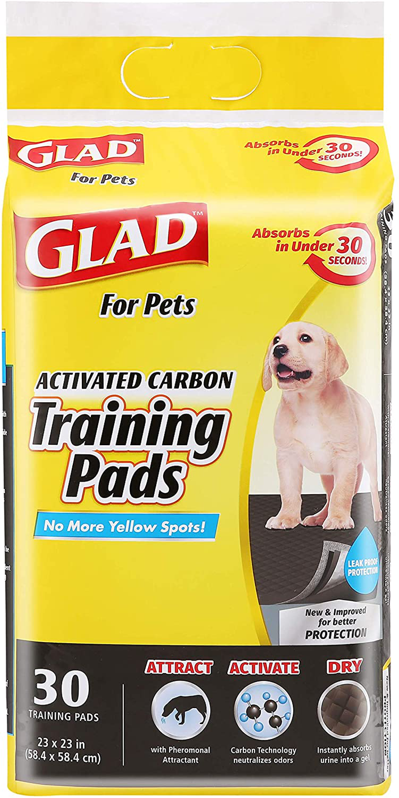 Glad for Pets Black Charcoal Puppy Pads-New & Improved Puppy Potty Training Pads That ABSORB & NEUTRALIZE Urine Instantly