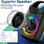 MASINGO 2022 New Bluetooth Karaoke Machine for Adults and Kids with 1 Wireless Karaoke Microphone and 1 Wired Mic - PA Portable Speaker System with LED Party Lights Burletta C10