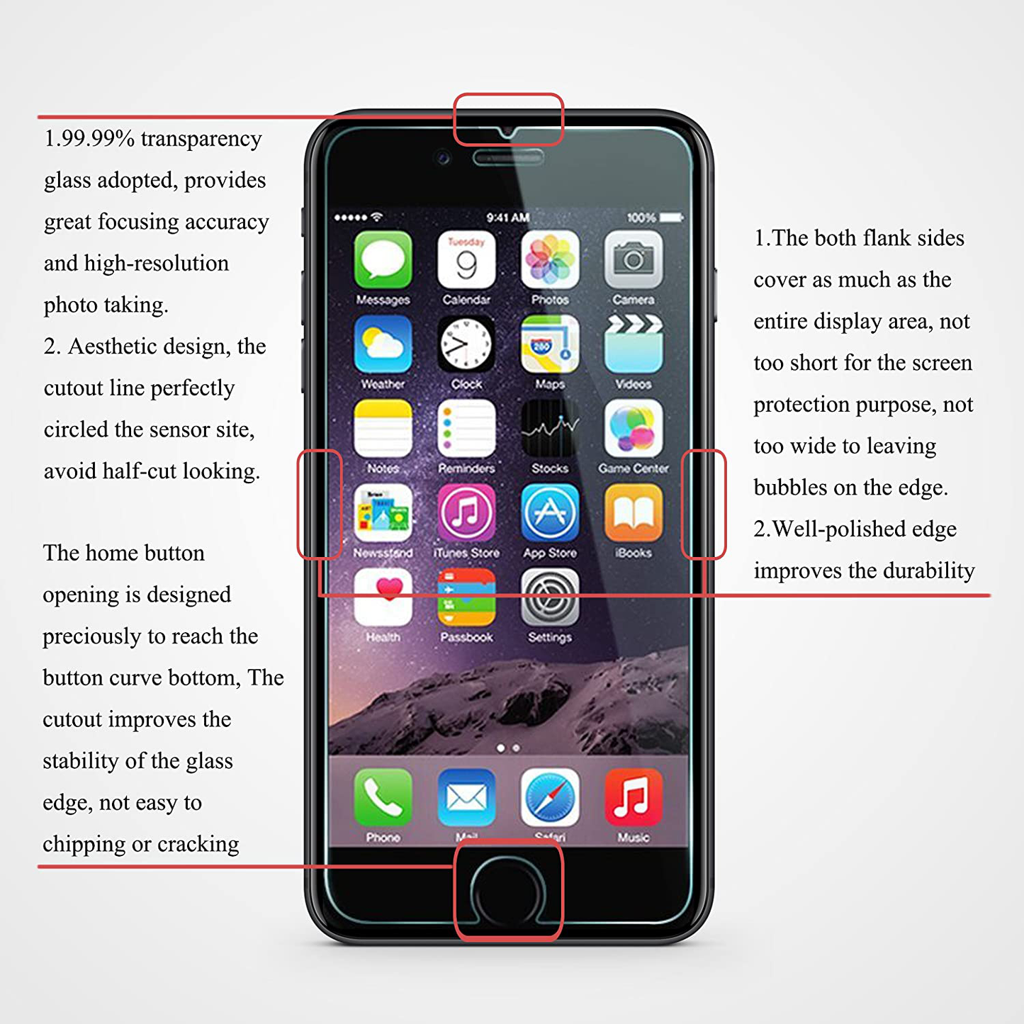 Ailun 0.33mm Screen Protector Compatible for iPhone 8,7,6s,6, 4.7-Inch, 3 Pack 2.5D Edge Tempered Glass,Case Friendly